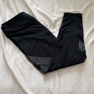 Black Leggings with Patterned Detail